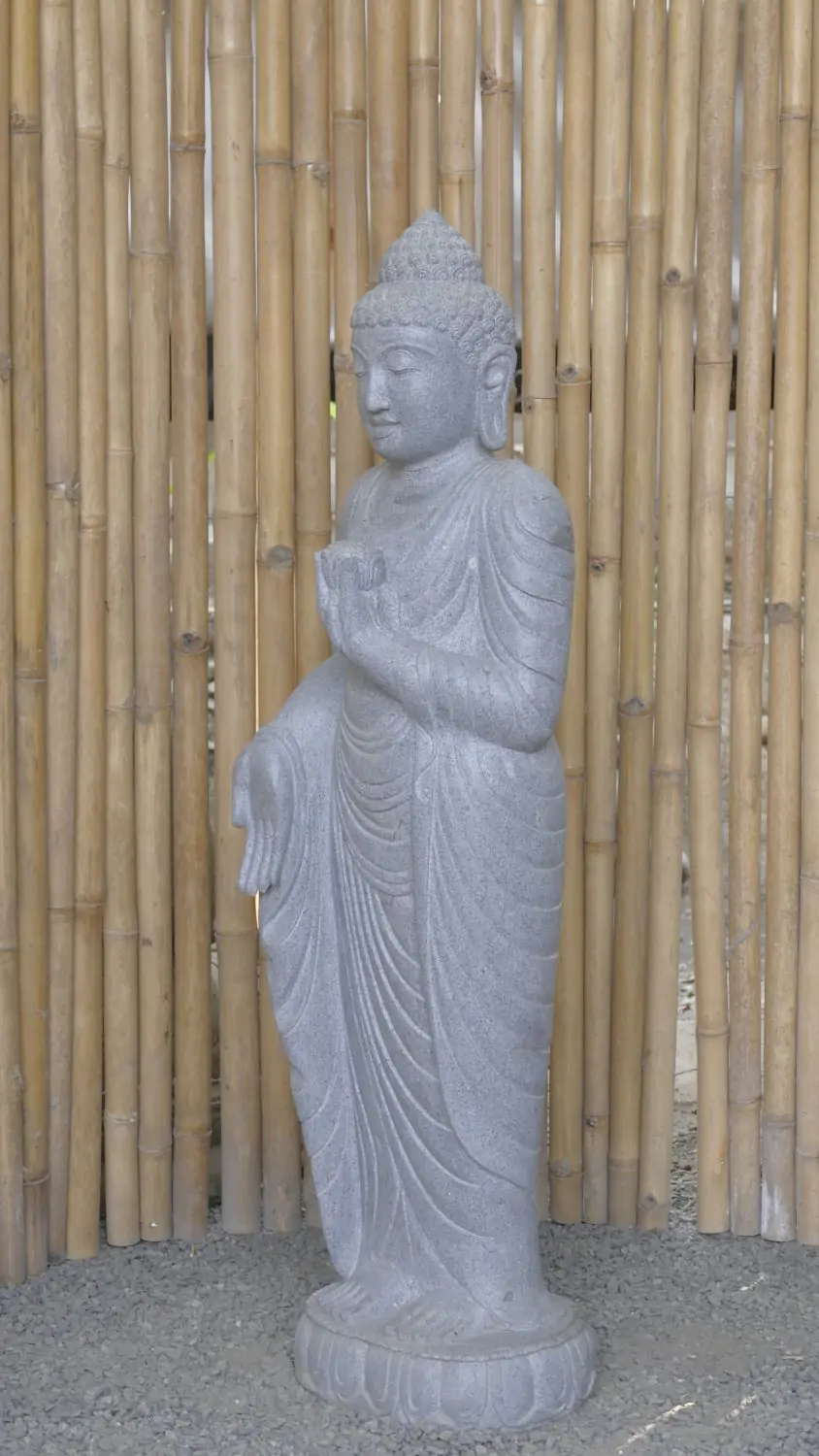  Product image 2 of the product “Standing Buddha with Lotus Flower, ca. 120 cm H ”
